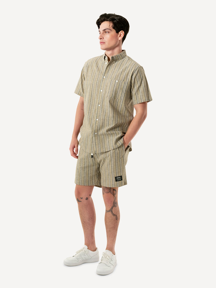 ODEN S/S SHIRT YARN-DYE MINI VERTICAL STRIPE