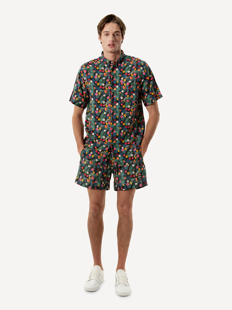 ODEN S/S SHIRT MONSTERA FLOWERS AOP