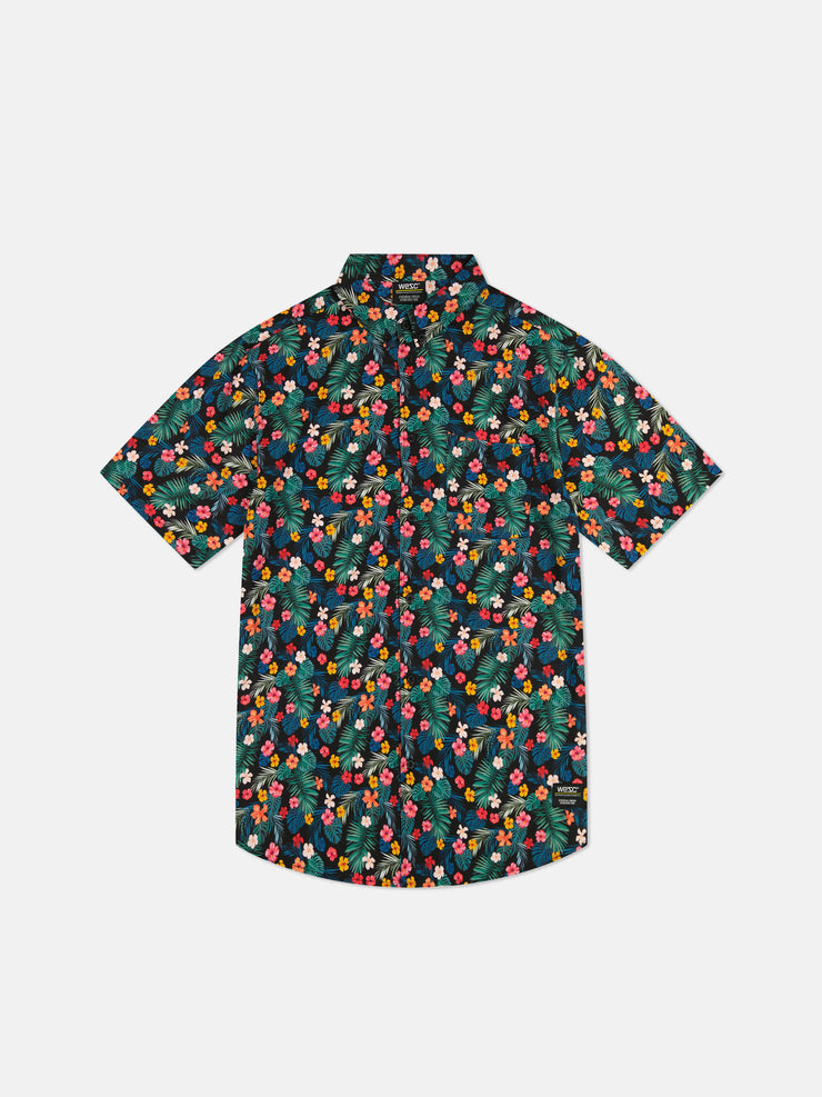 ODEN S/S SHIRT MONSTERA FLOWERS AOP