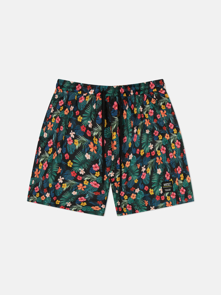 ZACK SWIM TRUNK MONSTERA FLOWERS AOP