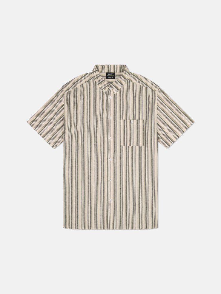 ODEN S/S SHIRT YARN-DYE MINI VERTICAL STRIPE