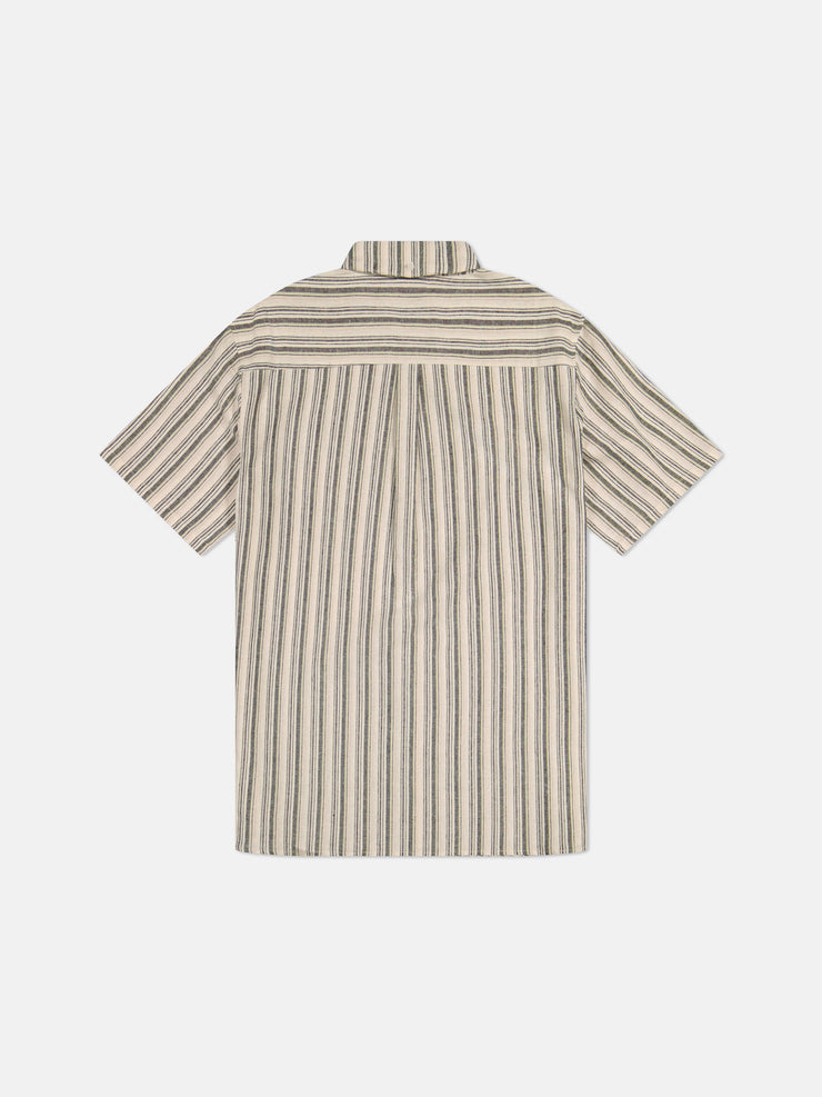 ODEN S/S SHIRT YARN-DYE MINI VERTICAL STRIPE