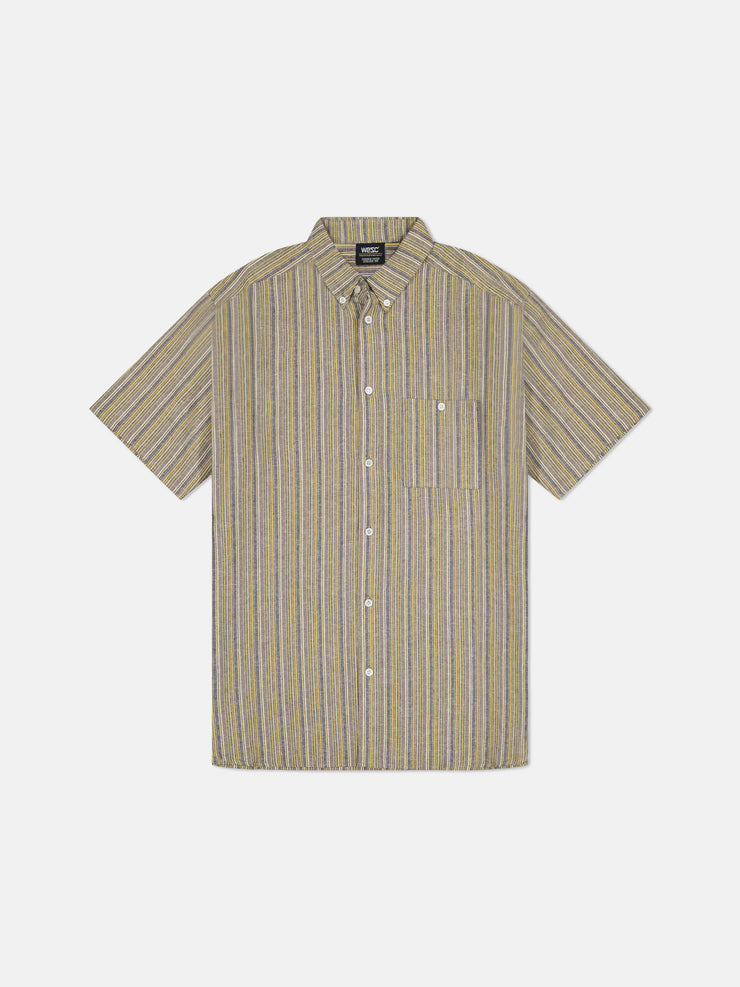 ODEN S/S SHIRT YARN-DYE MINI VERTICAL STRIPE