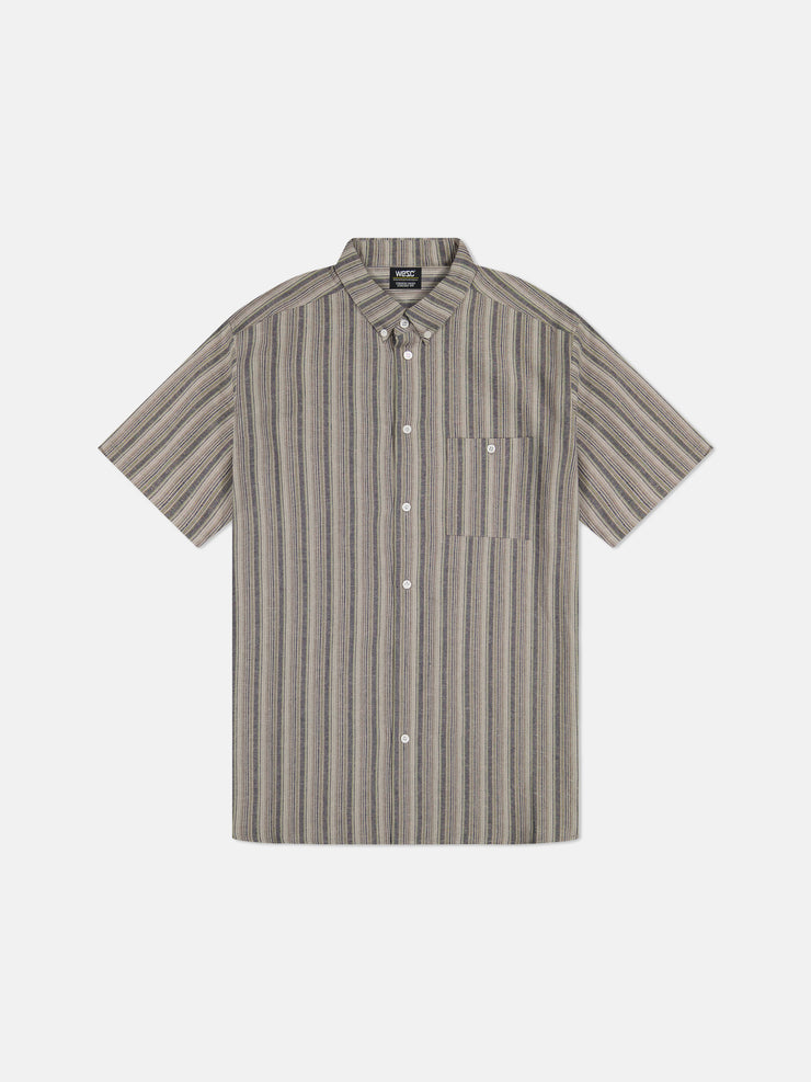 ODEN S/S SHIRT YARN-DYE MINI VERTICAL STRIPE