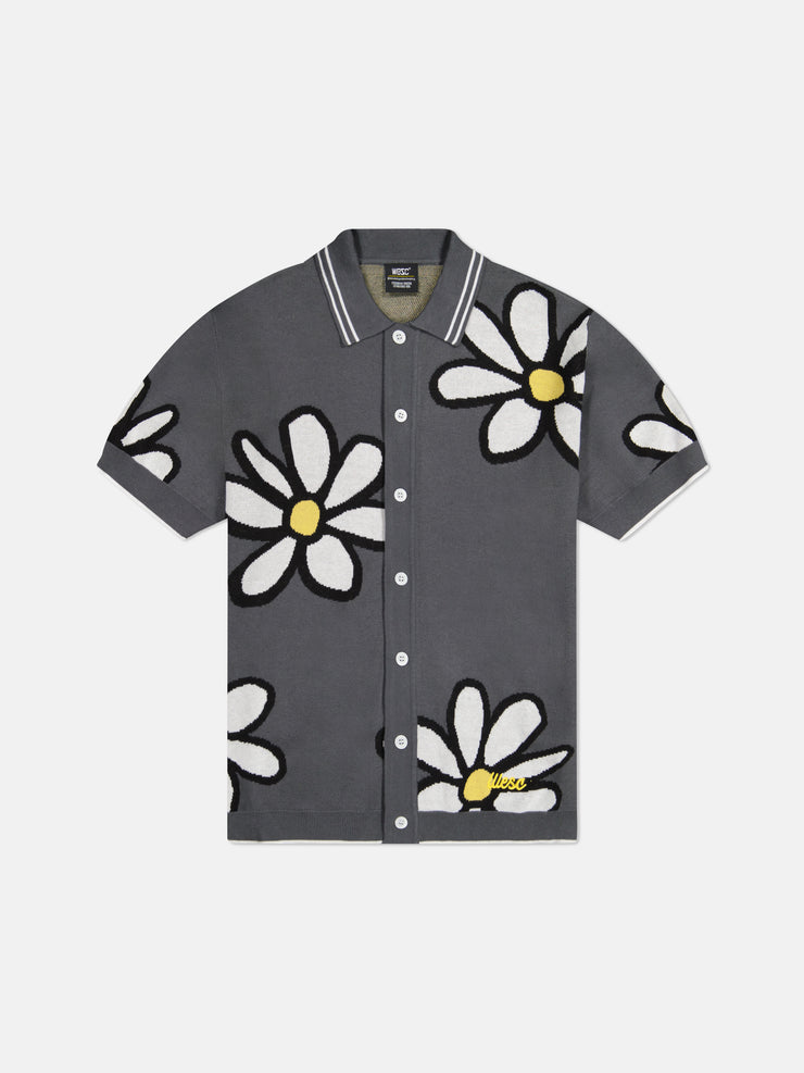 S/S POLO COLLAR CARDIGAN DAISY'S