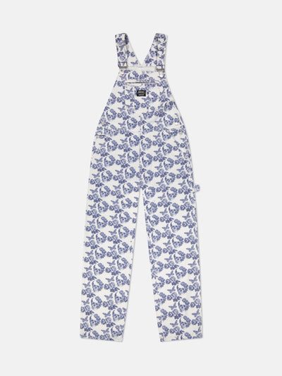 OVERALL SKULL FLOWERS BUTTERFLIES