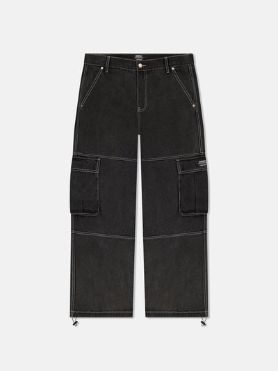 BAGGY DENIM CARGO PANTS