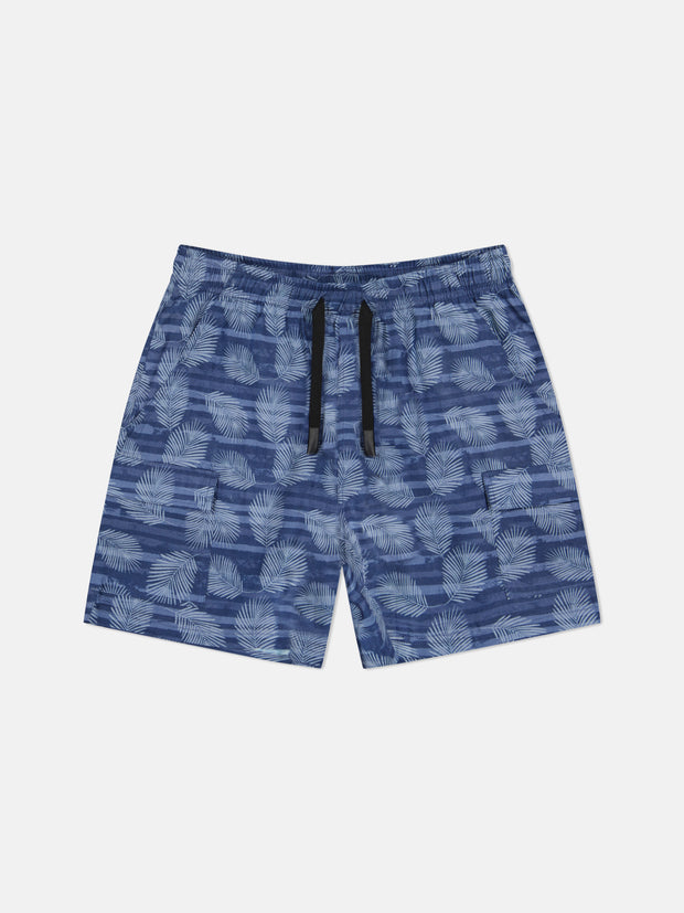 LINEN UTILITY CARGO SHORTS BAMBOO AOP