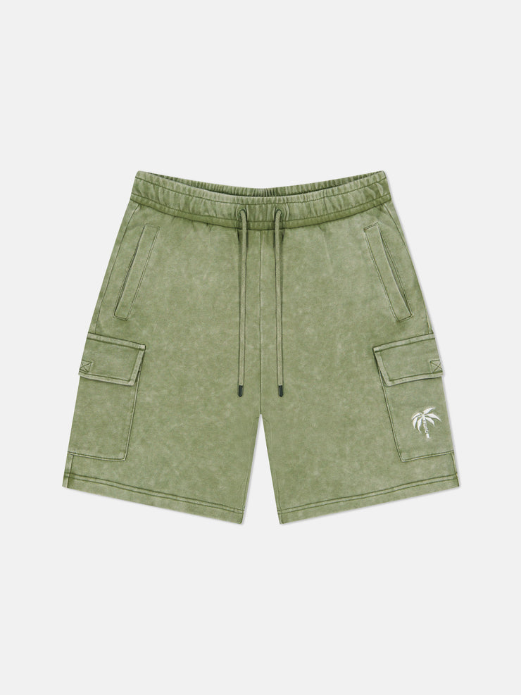 MARTY CARGO SHORTS ENZYME WASHED PALM LOGO