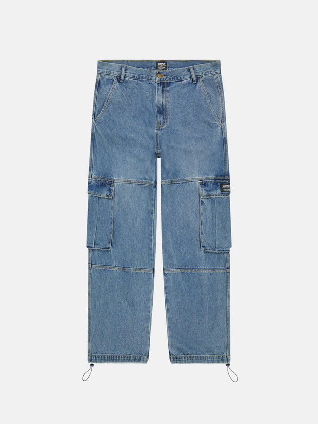 BAGGY DENIM CARGO PANTS