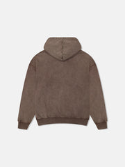 DROPPED SHOULDER HOODIE ENZYME WASHED VERTICAL LOGO