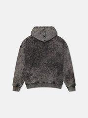 DROPPED SHOULDER HOODIE ENZYME WASHED VERTICAL LOGO