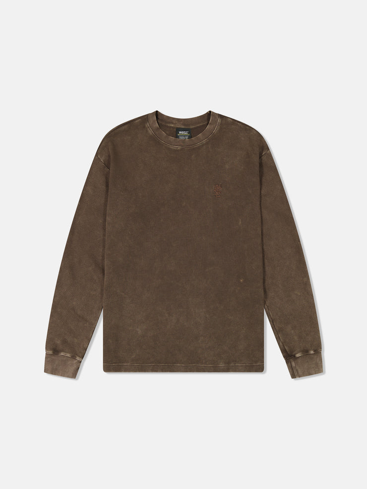 L/S THERMAL ENZYME WASHED VERTICAL LOGO