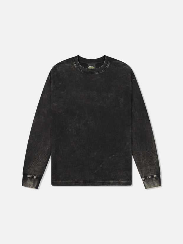 L/S THERMAL ENZYME WASHED VERTICAL LOGO