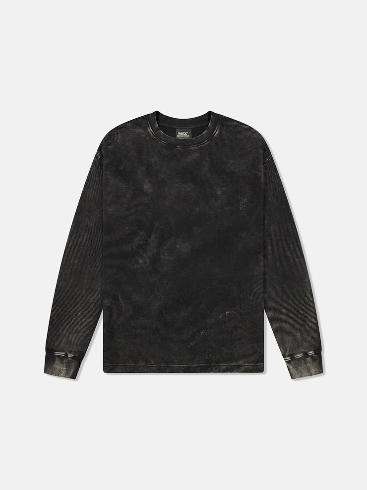 L/S THERMAL ENZYME WASHED VERTICAL LOGO