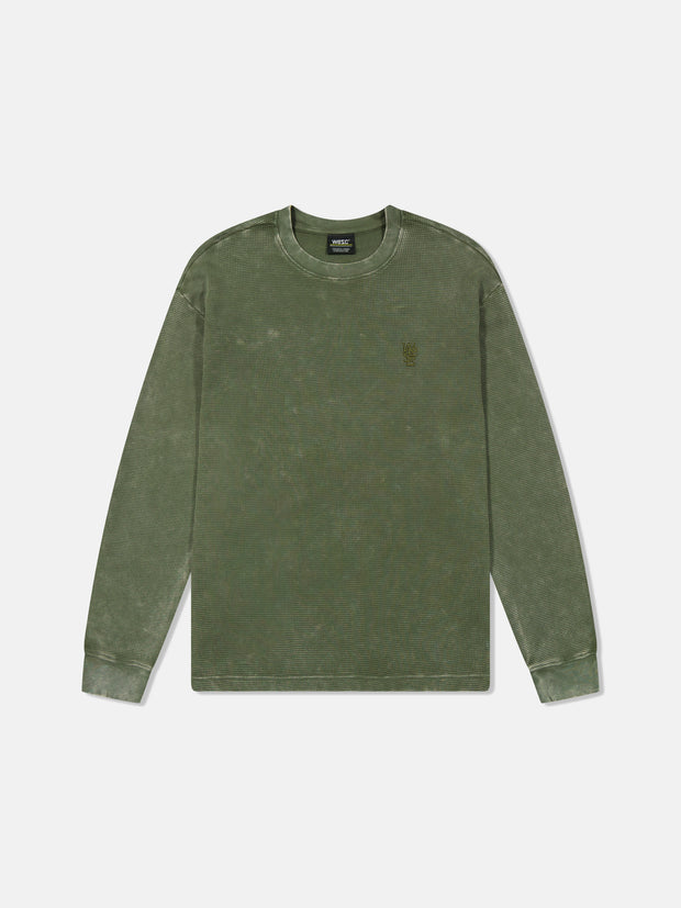 L/S THERMAL ENZYME WASHED VERTICAL LOGO