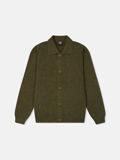RELAXED POLO COLLAR CARDIGAN MOHAIR