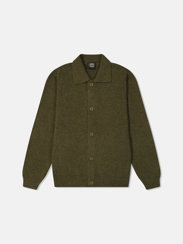 RELAXED POLO COLLAR CARDIGAN MOHAIR