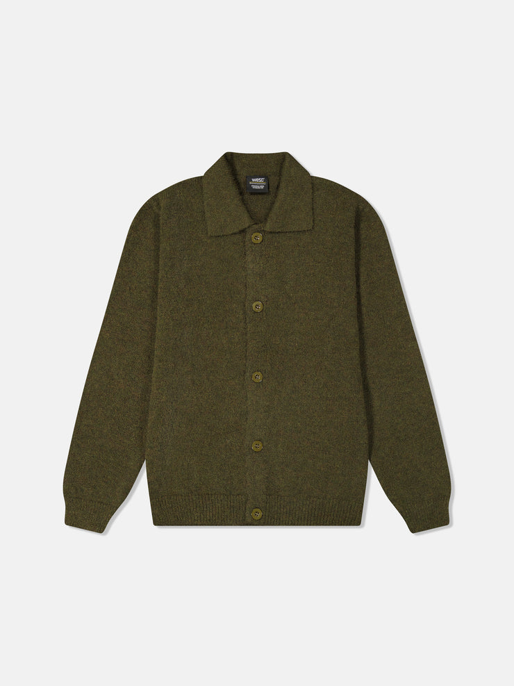 RELAXED POLO COLLAR CARDIGAN MOHAIR