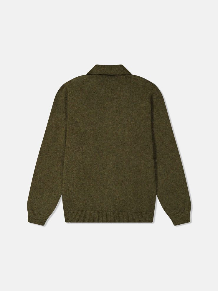 RELAXED POLO COLLAR CARDIGAN MOHAIR