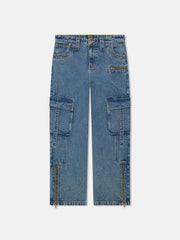 BAGGY DENIM ZIPPER CARGO