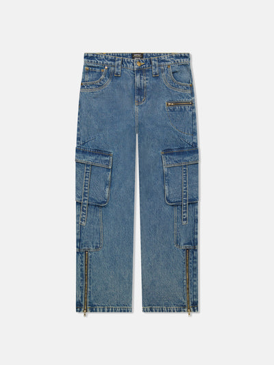 BAGGY DENIM ZIPPER CARGO