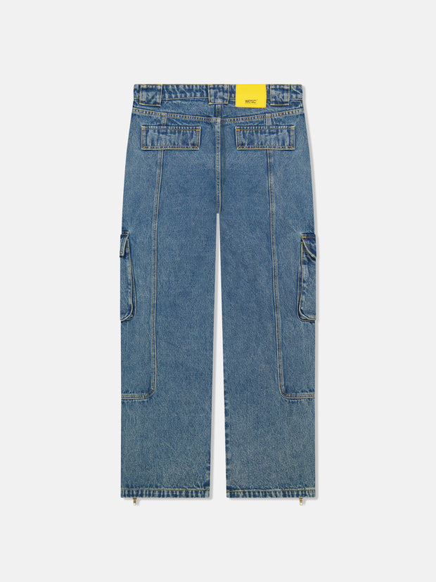 BAGGY DENIM ZIPPER CARGO
