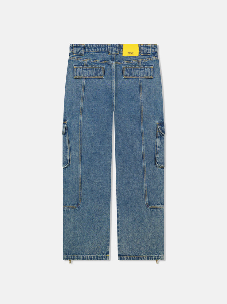 BAGGY DENIM ZIPPER CARGO