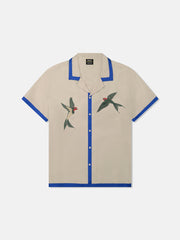 CAMPER S/S SHIRT W/TIPPING SWALLOW APPLIQUE