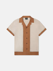 CAMPER S/S SHIRT COLORBLOCK W/ APPLIQUE
