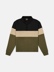 CROPPED RUGBY POLO LS COLORBLOCK