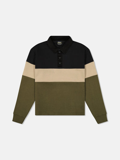 CROPPED RUGBY POLO LS COLORBLOCK