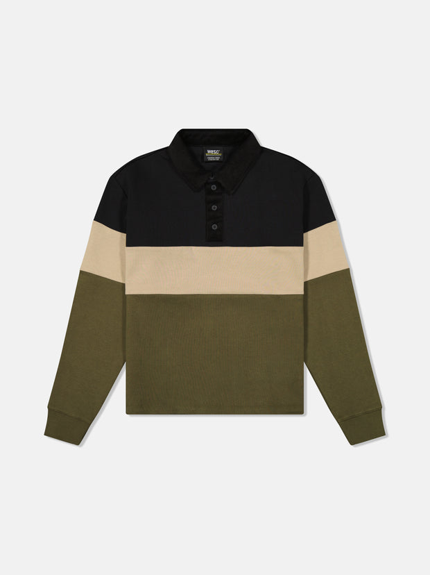 CROPPED RUGBY POLO LS COLORBLOCK