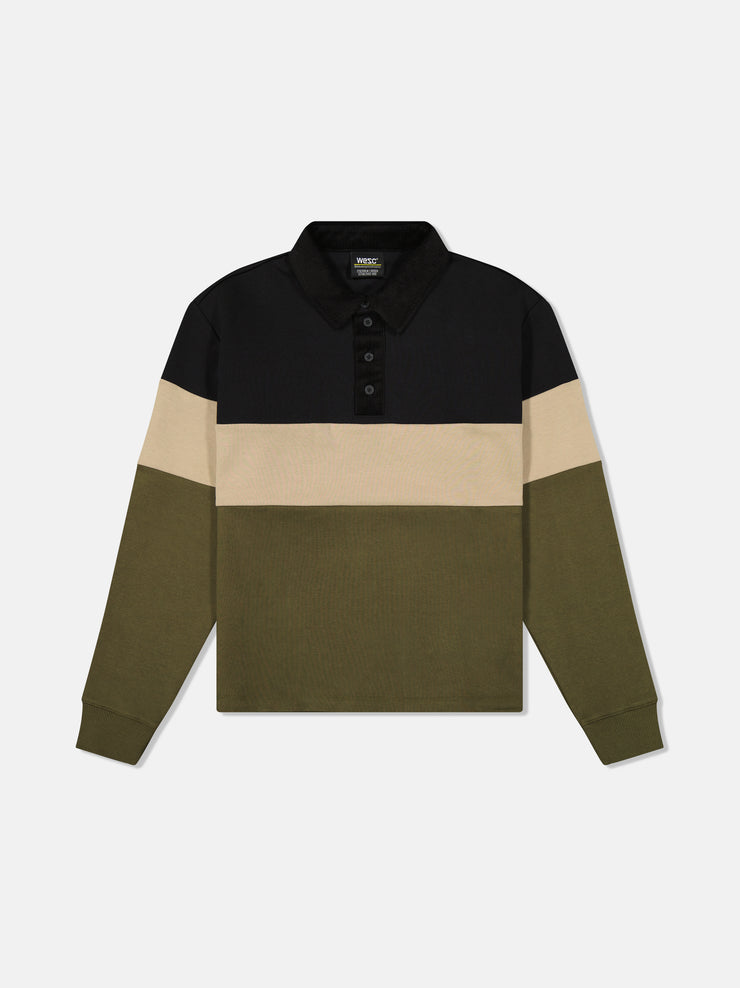 CROPPED RUGBY POLO LS COLORBLOCK