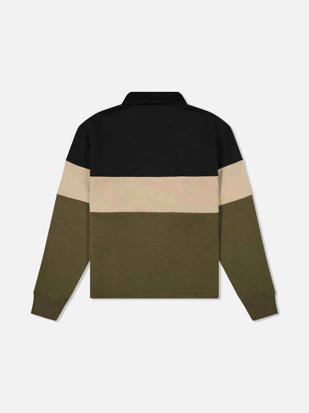 CROPPED RUGBY POLO LS COLORBLOCK