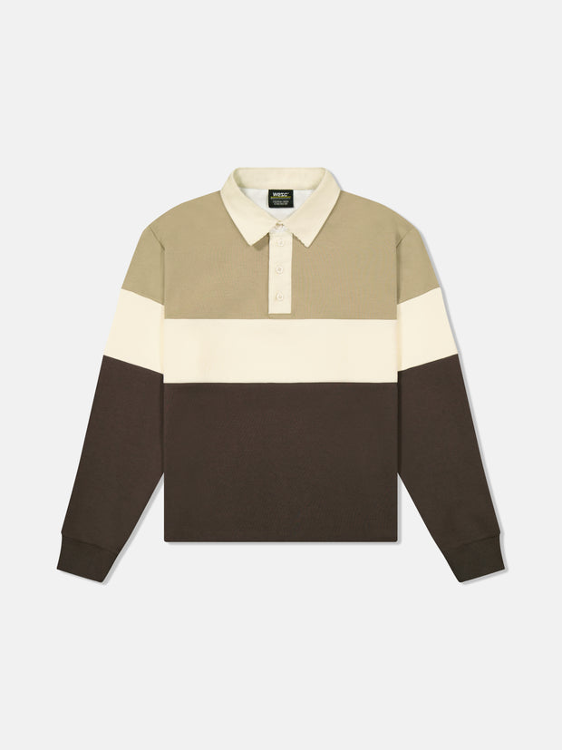 CROPPED RUGBY POLO LS COLORBLOCK