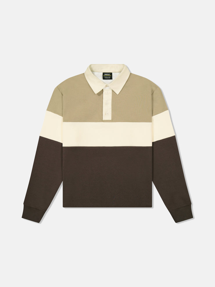 CROPPED RUGBY POLO LS COLORBLOCK