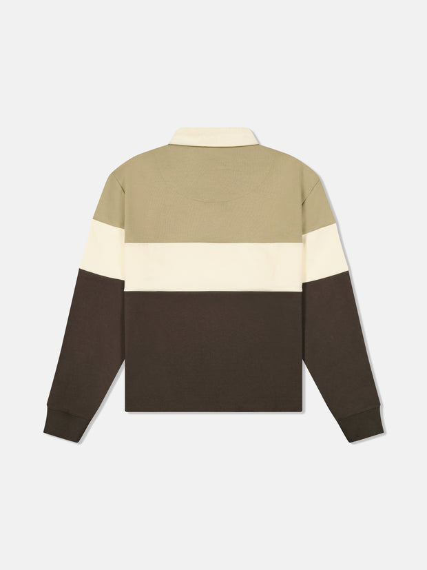 CROPPED RUGBY POLO LS COLORBLOCK