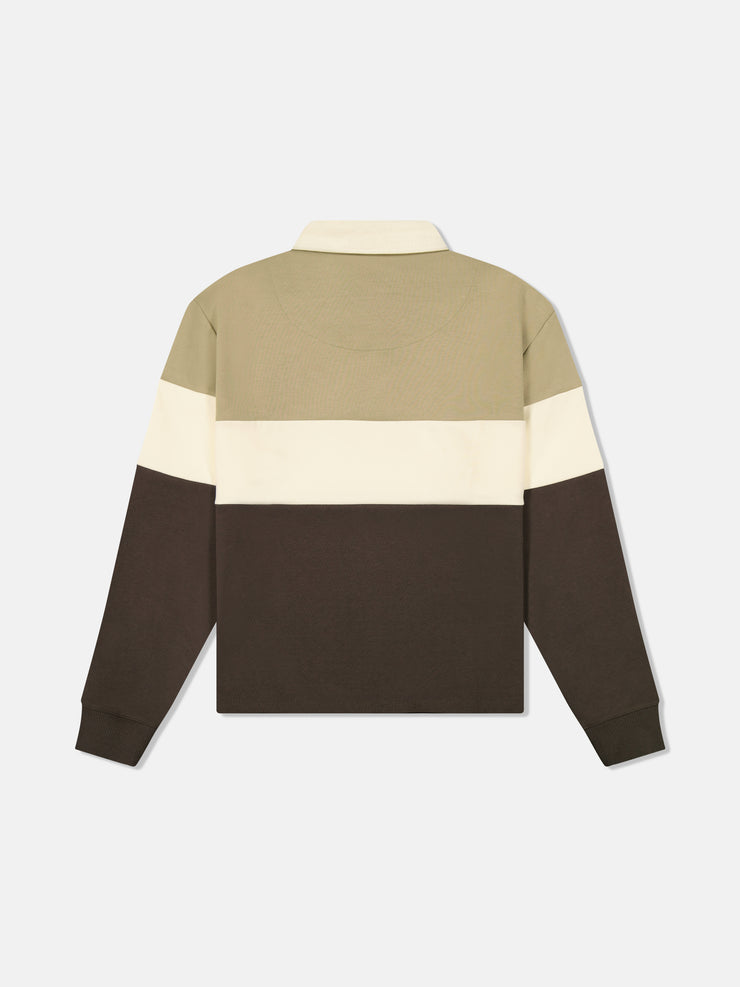 CROPPED RUGBY POLO LS COLORBLOCK